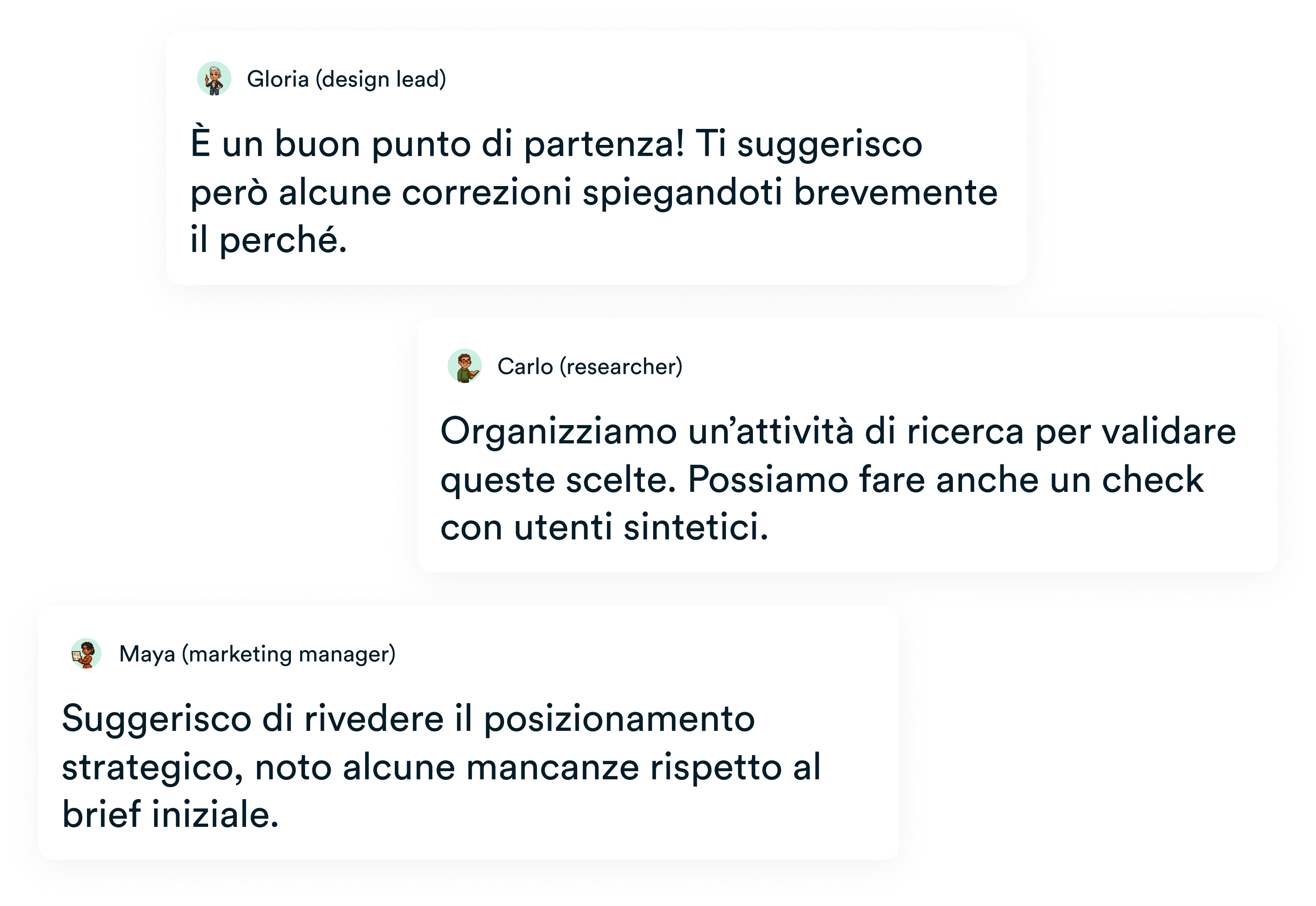 Una chat di esempio tra agenti